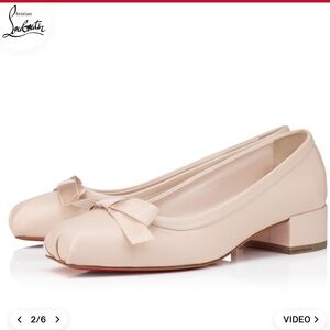 New pink Christian Louboutin Napa ballet heels size 36.5 authentic mamaflirt